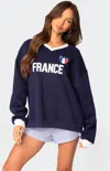 Edikted France Oversize V-neck Sweatshirt In Navy