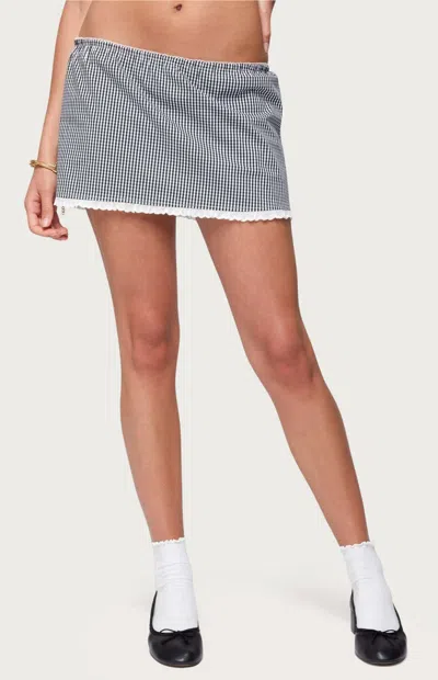 Edikted Women's Paige Gingham Mini Skort In Black/white In Multi