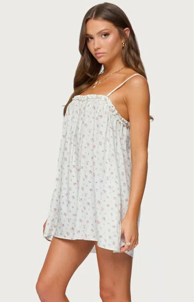 Edikted Women's Patti Floral Mini Dress In Cream In White