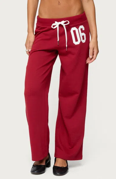 Edikted Women's Petite 06 Sweatpants In Burgundy