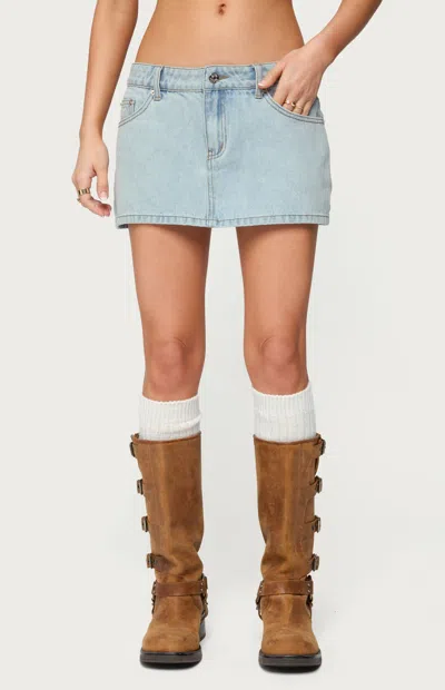 Edikted Women's Petite Chiara Denim Micro Skirt In Light Blue