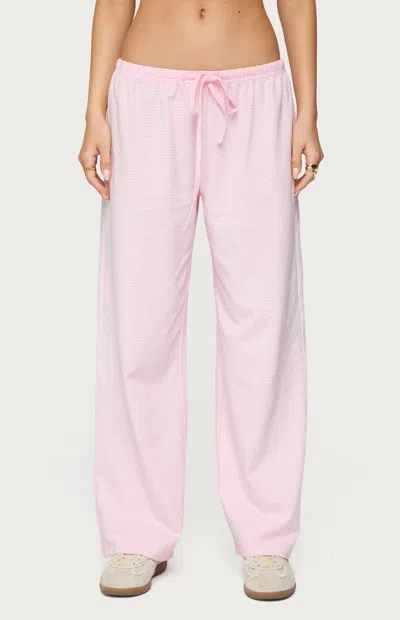 Edikted Women's Petite Olivia Striped Loose Fit Pants In Light Pink