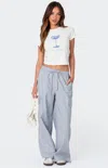 Edikted Phoenix Linen Blend Cargo Pants In Gray