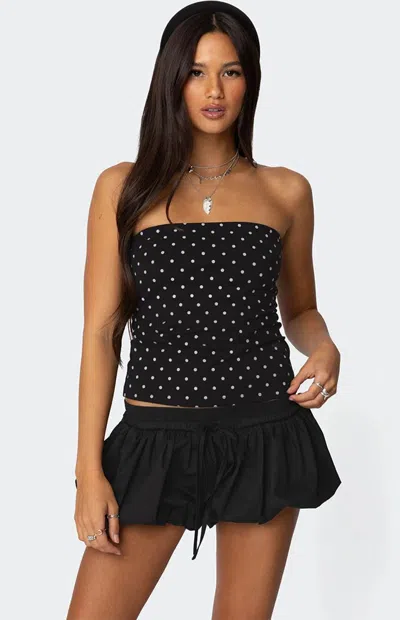 Edikted Polka Dot Built In Bra Tube Top In Black