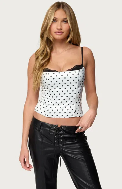 Edikted Polka Dot Layered Lace Trim Camisole In Multi
