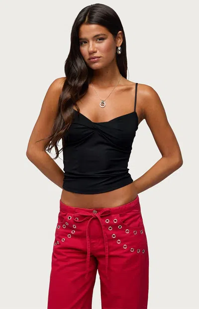 EDIKTED WOMEN'S PYPER TWISTED TANK TOP IN BLACK