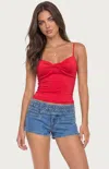 Edikted Pyper Twisted Twist Front Camisole In Red