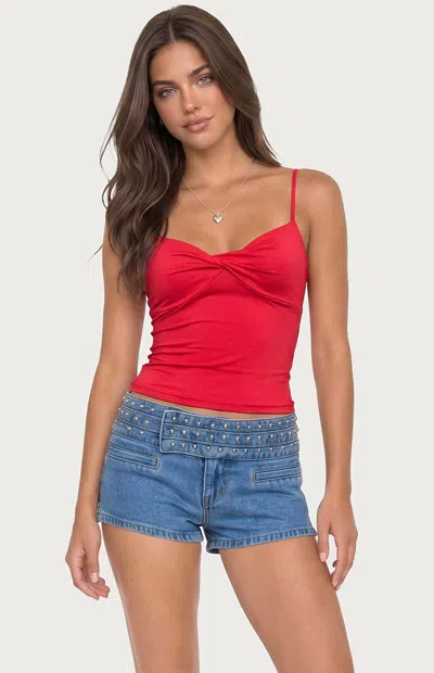 EDIKTED WOMEN'S PYPER TWISTED TANK TOP IN RED