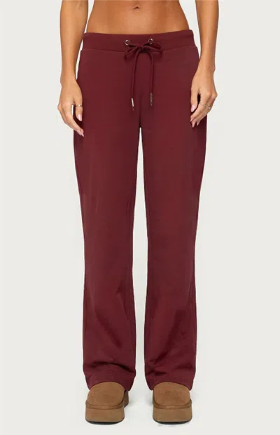 Edikted Women's Quinn Straight Leg Sweatpants In Burgundy