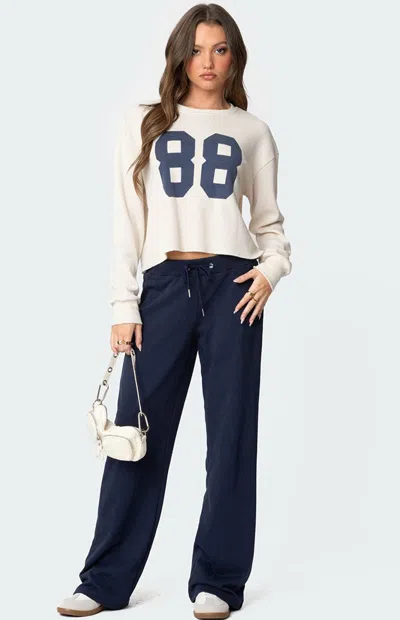 Edikted Women's Quinn Straight Leg Sweatpants In Navy In Blue