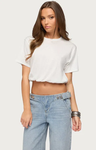 EDIKTED WOMEN'S RAINA BUBBLE T-SHIRT IN WHITE