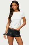 Edikted Rea Shredded Back T-shirt In White