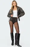 Edikted Rhinestone Micro Shorts In Black