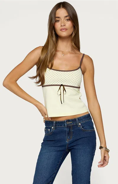 Edikted Rhoda Contrast Polka Dot Camisole In White