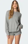 Edikted Riley Oversized Knit Sweater In Gray Melange