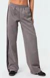 Edikted Robyn Side Stripe Track Pants In Gray
