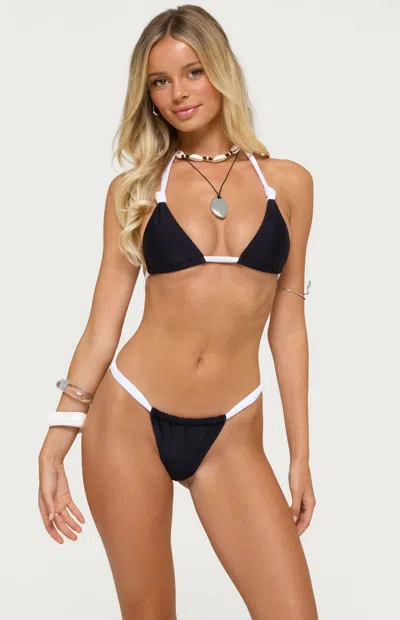 Edikted Women's Romana Contrast Triangle Bikini Top In Black