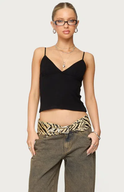 Edikted Rosina Crop Camisole In Black