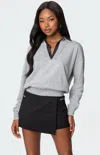 Edikted Rue Double Collared Sweater In Gray