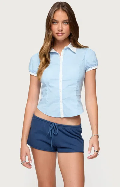 Edikted Saide Contrast Tailored Button Up Shirt In Multi