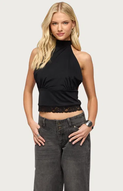 Edikted Sandra Lacey Halter Top In Blue