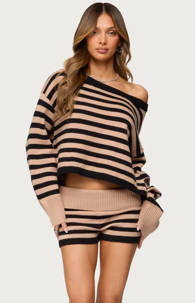 Edikted Saphi Striped Oversized Knit Sweater In Multi