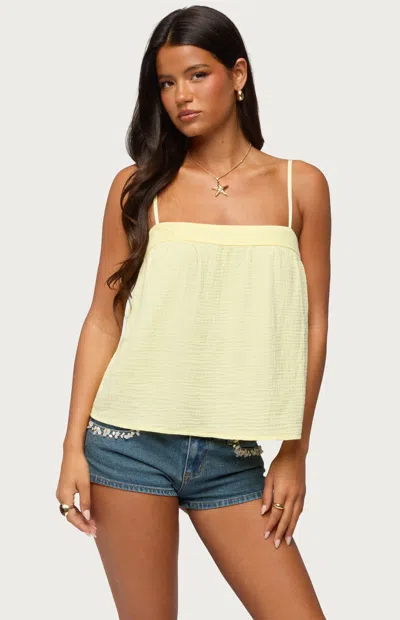 Edikted Women's Sapphire Textured Tank Top In Yellow