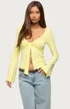 Edikted Scarlette Tie Front Top In White
