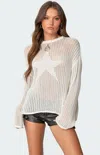 Edikted Seeing Stars Oversized Sweater In White
