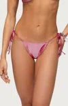 Edikted Women's Seffey Metallic String Bikini Bottom In Pink In Pink