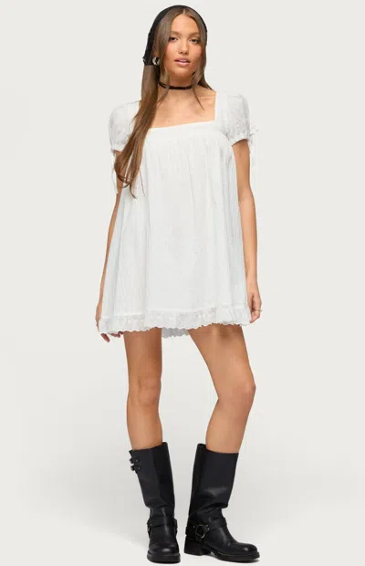 Edikted Women's Sepid Striped Cotton Mini Dress In Cream In White