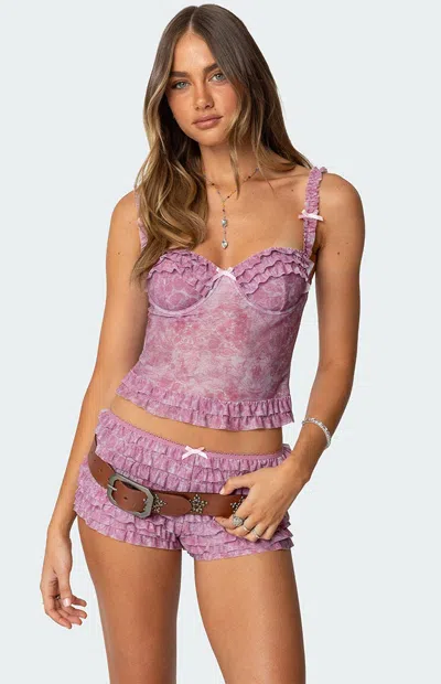 Edikted Shailee Ruffle Underiwre Bra Top In Pink