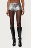 Edikted Shauna Sequin Micro Shorts In Silver