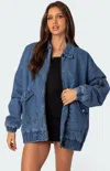 Edikted Sophie Oversize Denim Jacket In Blue