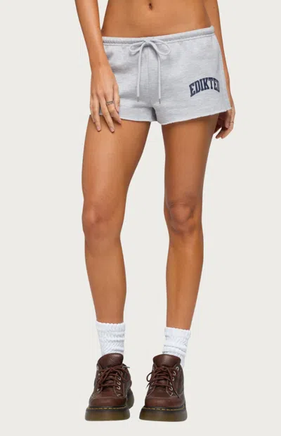 Edikted Women's Sporty Babe  Micro Shorts In Heather Gray