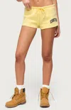 Edikted Sporty Babe Drawstring Micro Shorts In Yellow