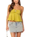 Edikted Starfish Embellished Strapless Top In Green