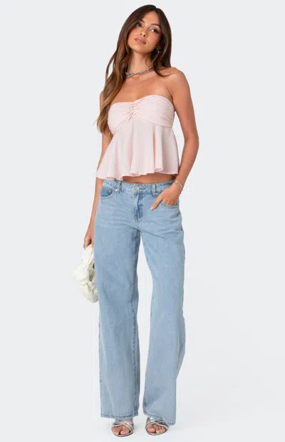 Edikted Starfish Embellished Strapless Top In Light-pink