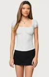 Edikted Stefania Polka Dot T-shirt In White