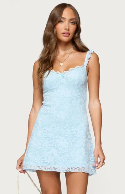Edikted Stephanie Lace Mini Dress In Animal Print