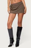 Edikted Studded Tie Belt Mini Skort In Green