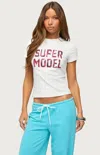 Edikted Super Model Sequin T-shirt In White