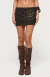 Edikted Swirl Stud Miniskirt In Black