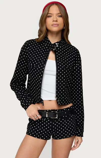 EDIKTED WOMEN'S TABITHA POLKA DOT JACKET IN BLACK