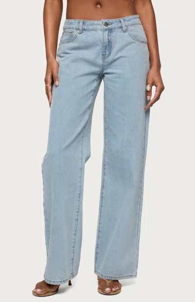 Edikted Women's Tall Raelynn Washed Low Rise Baggy Jeans In Light Blue