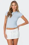 Edikted Tay Baby Tee In Light-blue