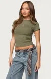 Edikted Tay Short Sleeve Top In Green