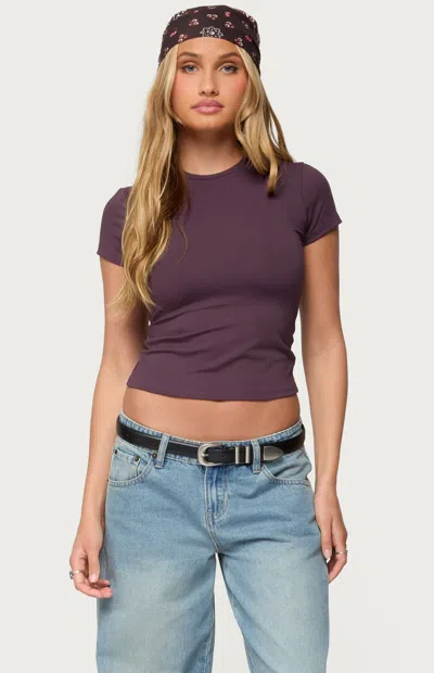 Edikted Tay Stretch Crop Top In Purple