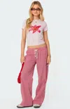 Edikted Taya Gingham Pants In Red
