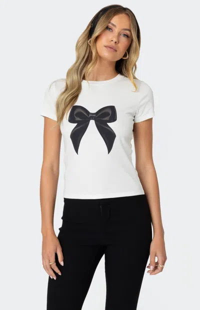 EDIKTED WOMEN'S TIED UP T-SHIRT IN WHITE